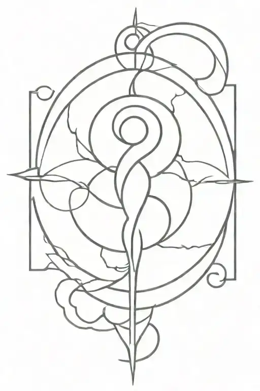 Hecate's Battle Torch With Triple Moon Symbol