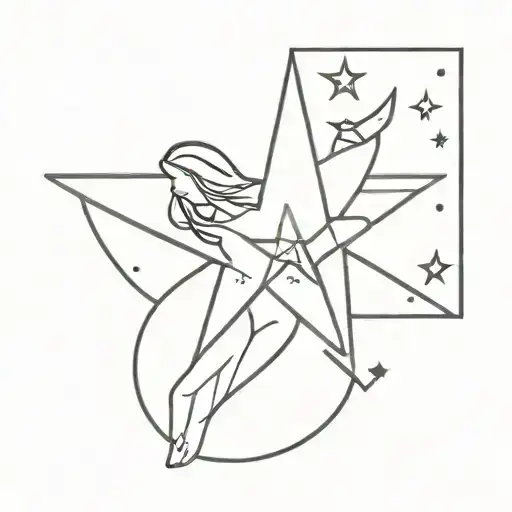 Word 'Angel' And Little Star Constellation