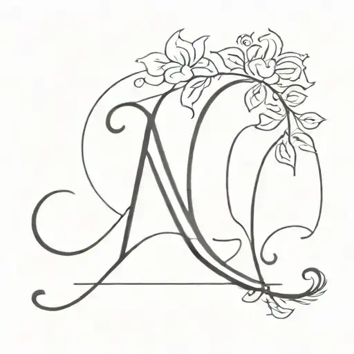 N Letter And Word With Family