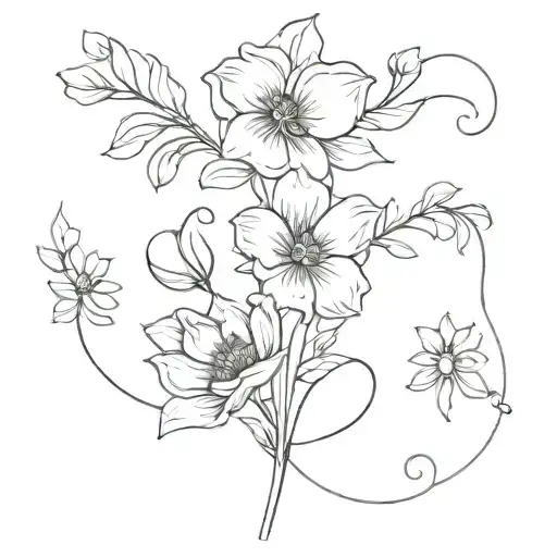 Flower Bouquet May April October And September Birth Flower With Vines