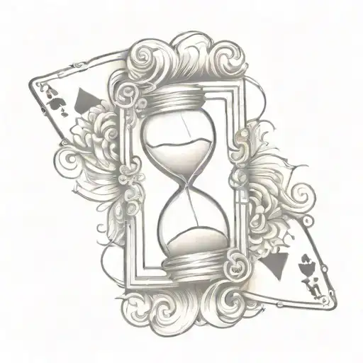 Jack Playing Card Adjacent To An Hourglass Dust Coiling In-between