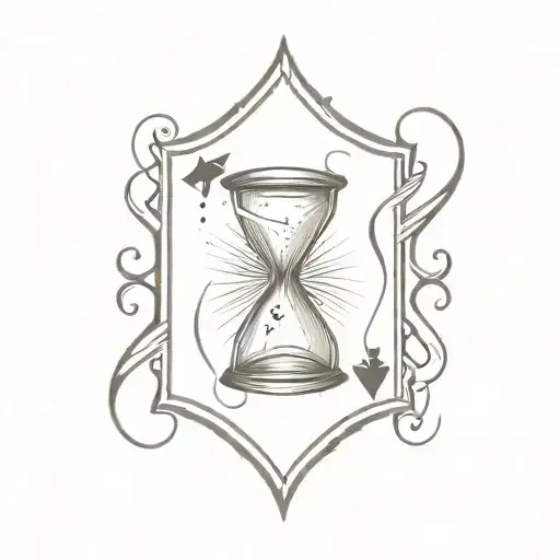Jack Playing Card Adjacent To An Hourglass Sparse Dust Coiling In-between