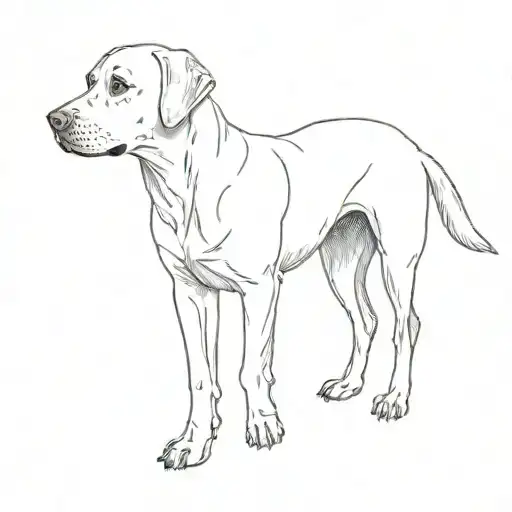 Silhouette Of A Labrador Dog In A Dynamic Pose