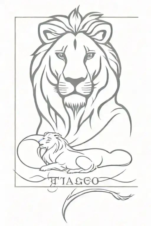 Name Tiago And Lion Head Silhouette