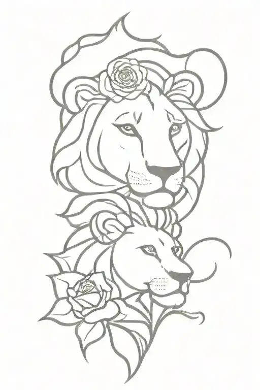 Tiago And Lion Head With Rose