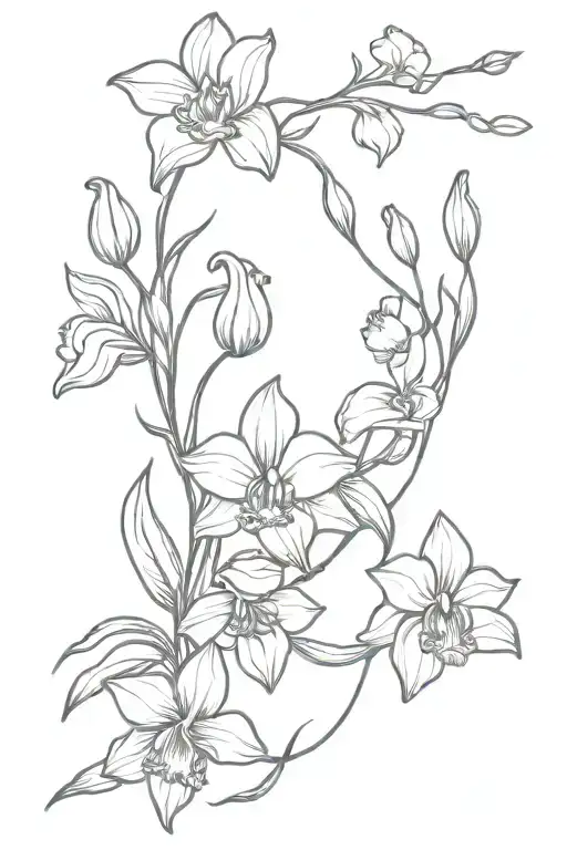 Tulip And Orchid Vine Wrapping