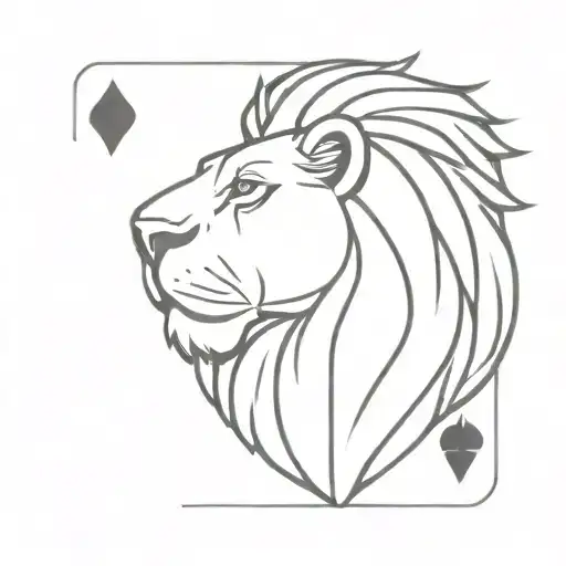 3D King Of Spades Card With Fierce Lion As The King