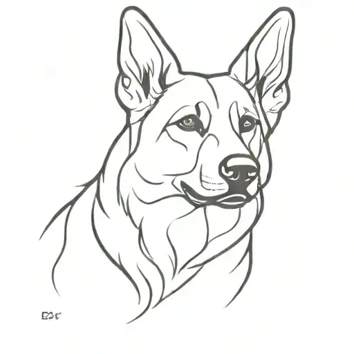 German Shepherd Dog Outline
