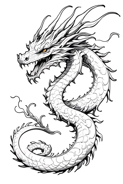 Dragon Curled Around These Images