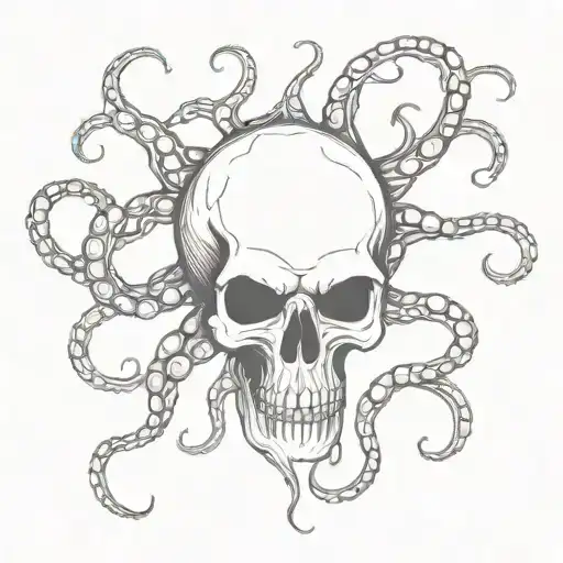 Skull And Octopus Tentacles