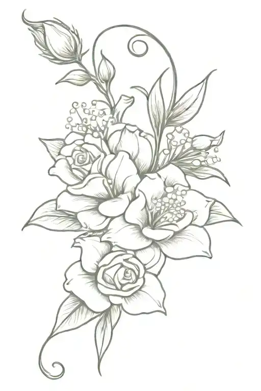 Rose And Lilly Of The Valley Flower