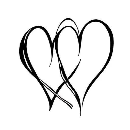 Two Intertwined Hearts Symbolizing Eternal Love