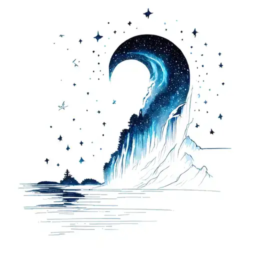 Galaxy Turning In To A Big Waterfall