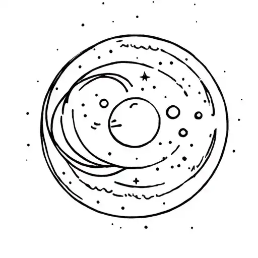 Universe With Moon In The Center