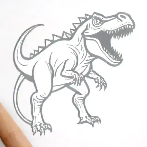 Dinosaur With Guns And Sigare Burning