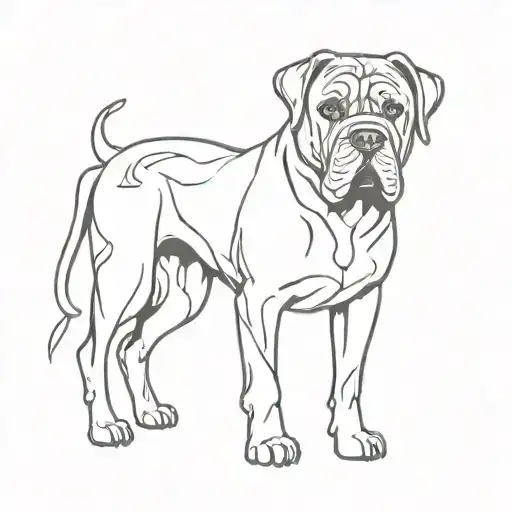 Cane Corso Dog Breed Surrounded By Flash Symbols