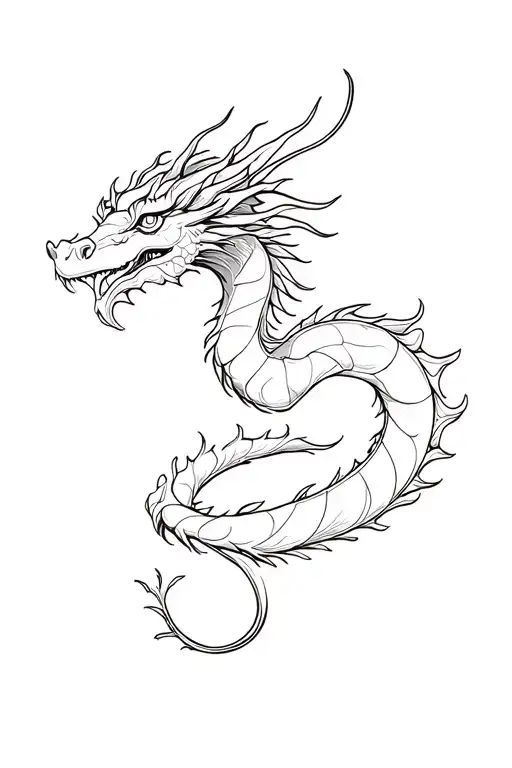 Feminine Dragon Small Lines Elegant