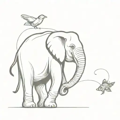 Elephant And Goldfish