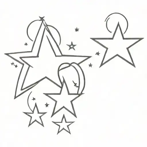 Stars And Mother Daughter Symbol