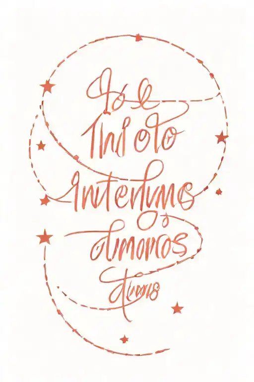 The Quote 'Lo Intentamos' The Font Is Made Of A Red String Surrounded By Fine Stars And Planets