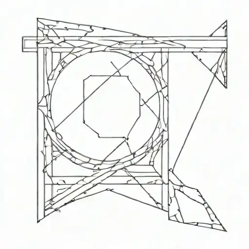 A Minimalist Tattoo Of A Broken Mirror Reflecting The Idea Of Nihilism