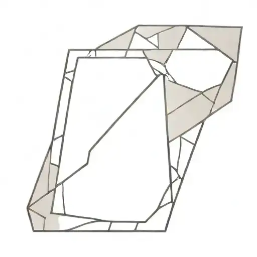 A Minimalist Tattoo Of A Broken Mirror Reflecting The Idea Of Nihilism