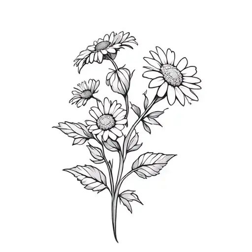 Edelweiss Flower With Daisy And Rose Intertwined