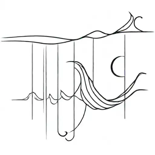 A Wave Going Into A Straight Line Then The Words Perfect Peacefulness