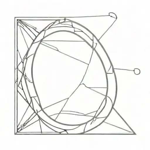 A Minimalist Tattoo Design Of A Broken Mirror Reflecting Hope On One Side And Regret On The Other