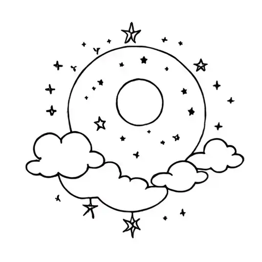 Sun Moon And Stars And Clouds