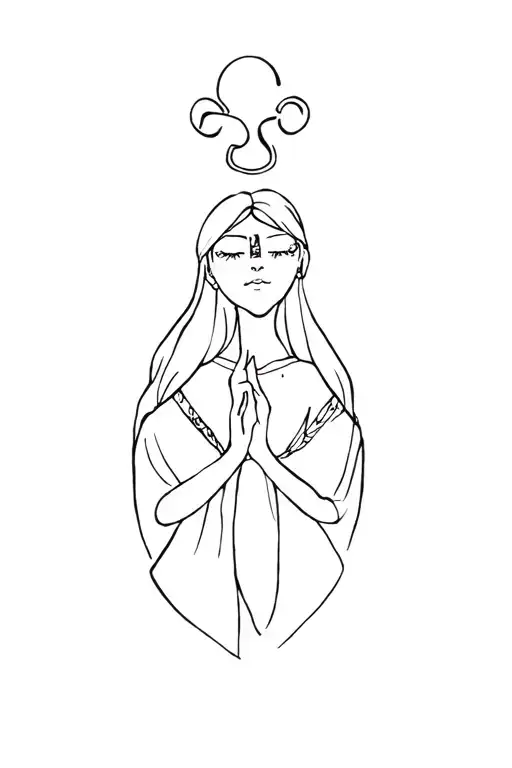 A Girl With A Lucky Symbol