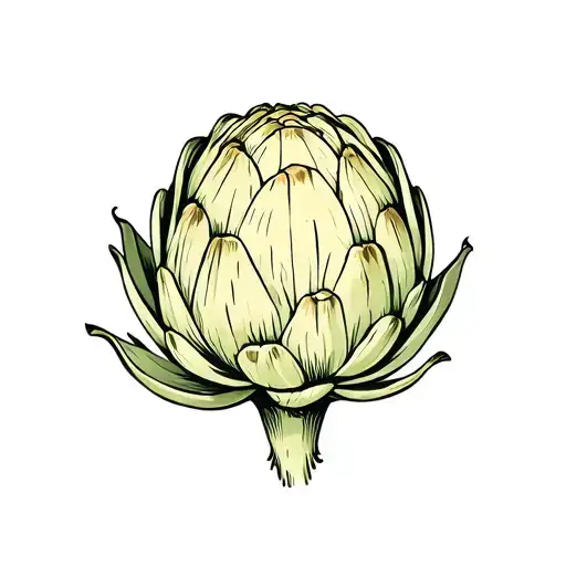 Single Artichoke Plant Growing