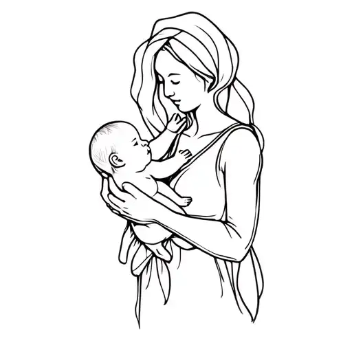A Woman Holding A Baby