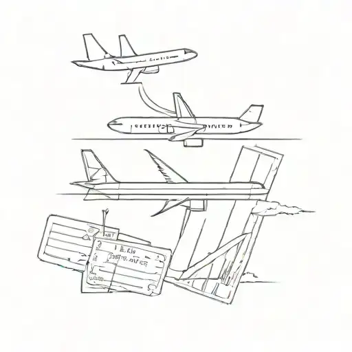 Airplane And Plane Ticket