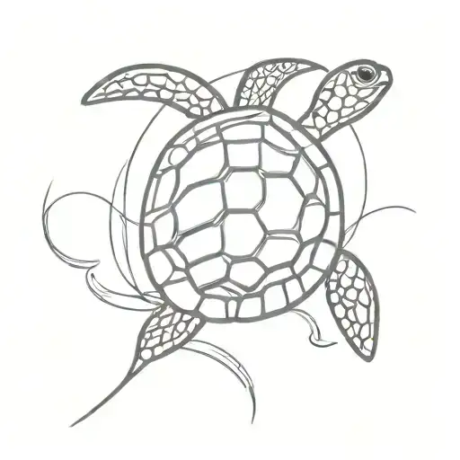 Sea Turtle Holding Surfboard