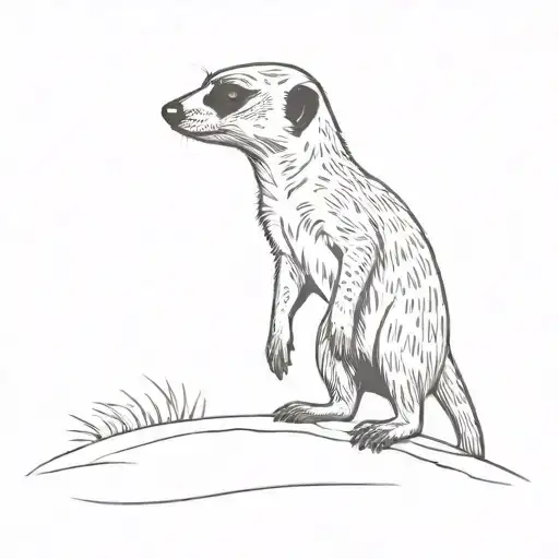 Meerkat Standing On Beach