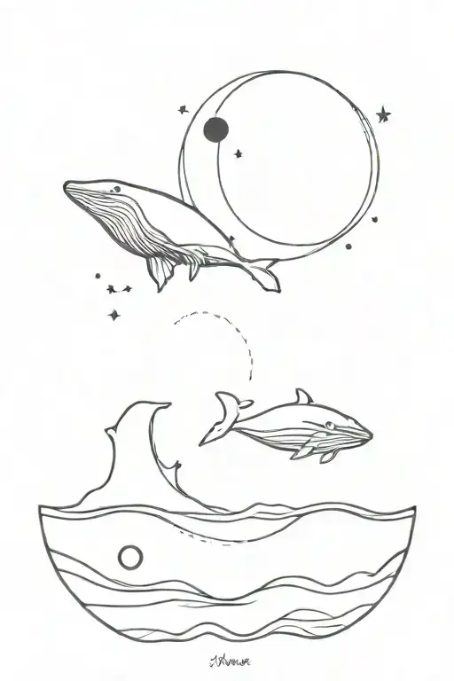 Whale And Moon And Ocean And Semicolon