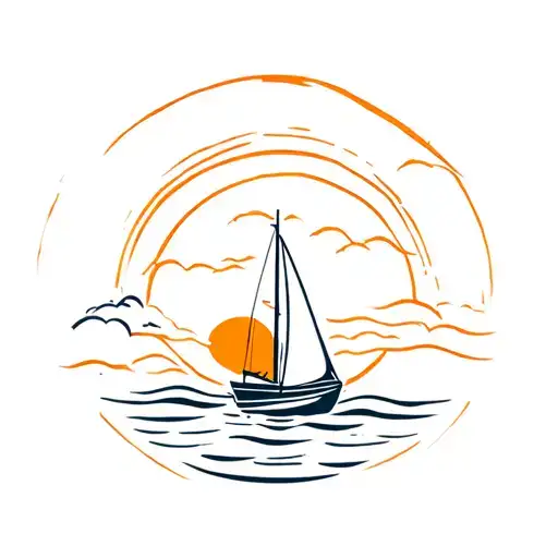 Boat Sailing Towards The Sun