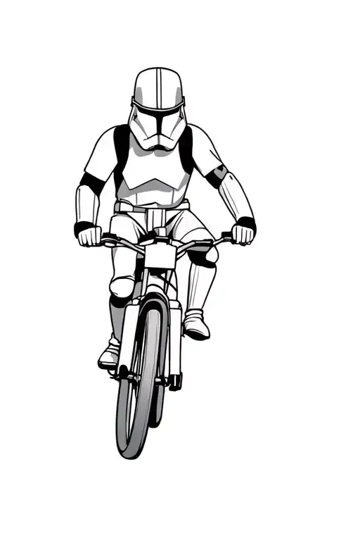 Clone Trooper Riding A Mountain Bike