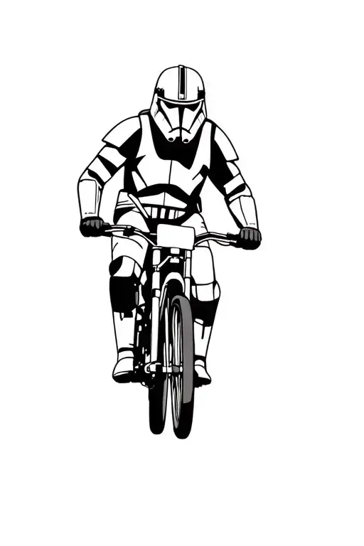 Clone Trooper Riding A Mountain Bike Jumping