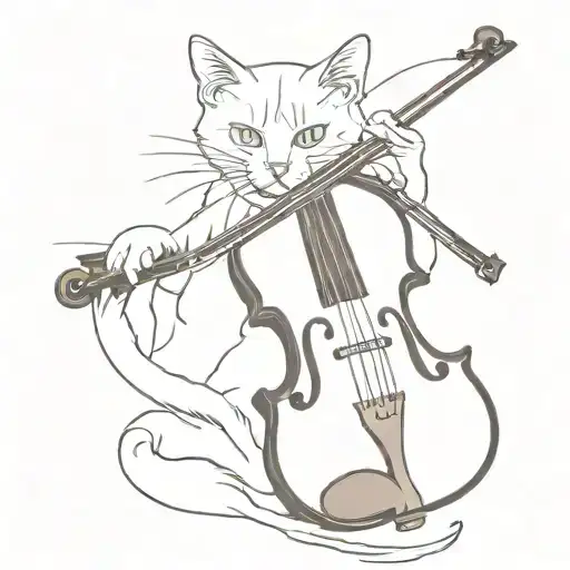 Violin Art Cat