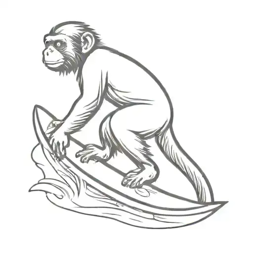 Capuchin Monkey Surfing
