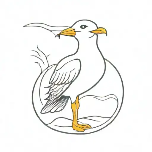 Seagull Cartoon Style