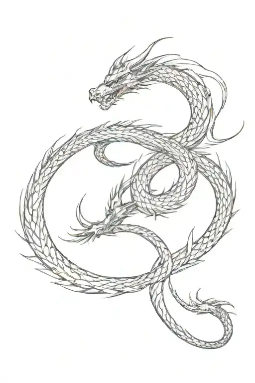 3 Dragon Wrapping Around The