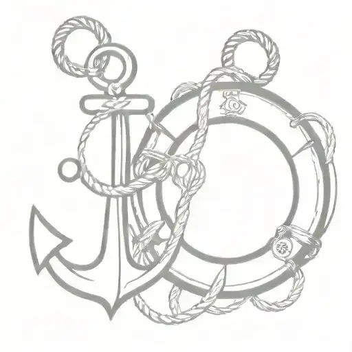 Coast Guard Life Preserver And Anchor