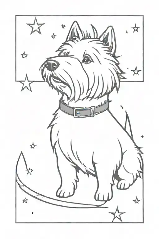 A West Highland White Terrier In Space Theme