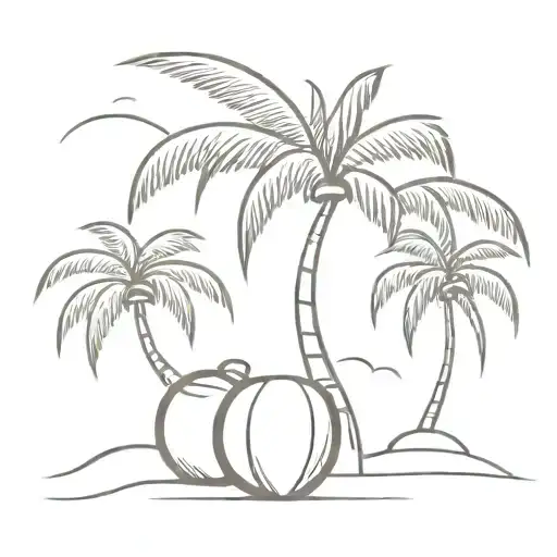 Coconut Tree With Trinidad Coordinates Beautifully Intertwined