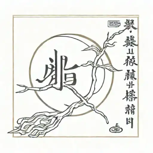 A Tattoo Featuring Chinese Writing Of 1 12 98 Ihb Moon Incorporated Into The Design