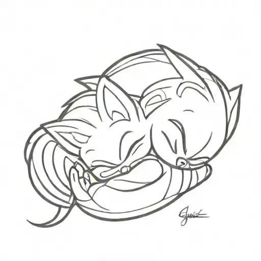 Sleeping Baby Sonic The Hedgehog Held In 2 Hands