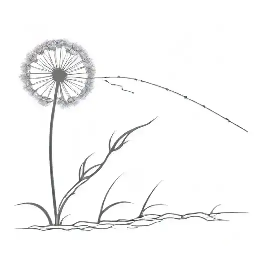 Single Dandelion Flower Growing Through Sidewalk Crack